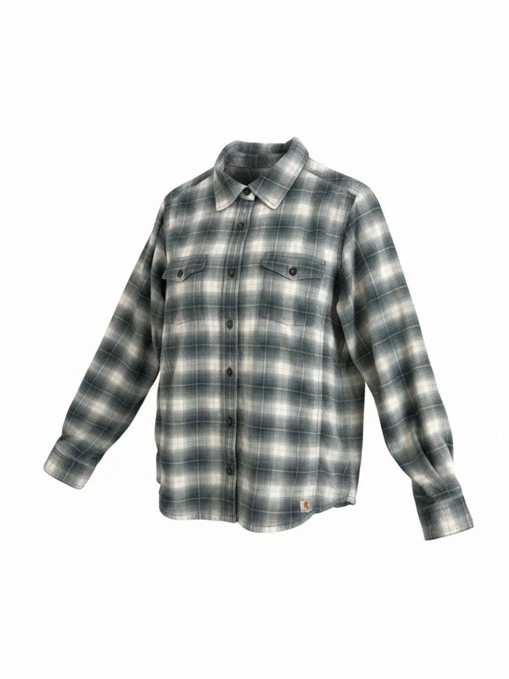 Carhartt womens Green Plaid Flannel Shirt size L